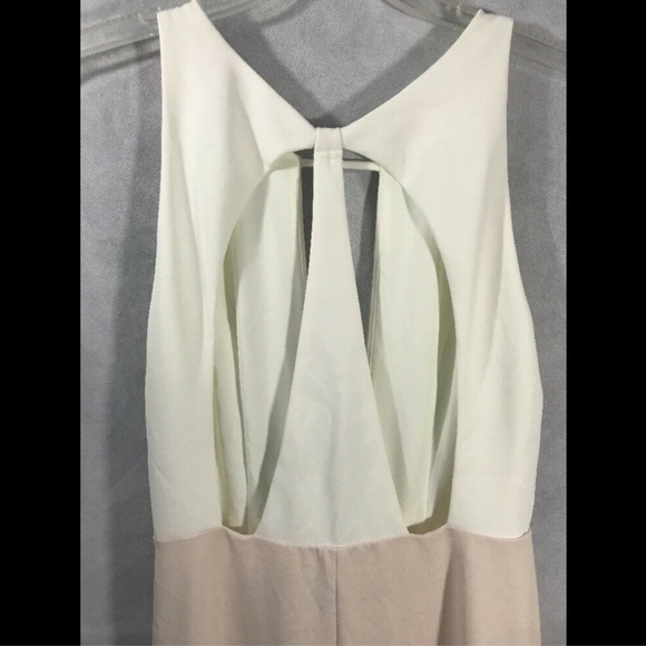 NWT ABS‎ by Allen Schwartz Two-Tone Cutout Maxi Gown Ivory-Pink [SZ Medium ] - Picture 7 of 8